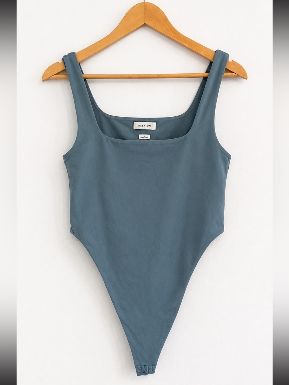 Aritzia Babaton Contour Square Neck Bodysuit Y2K Minimalist Slab Blue Large